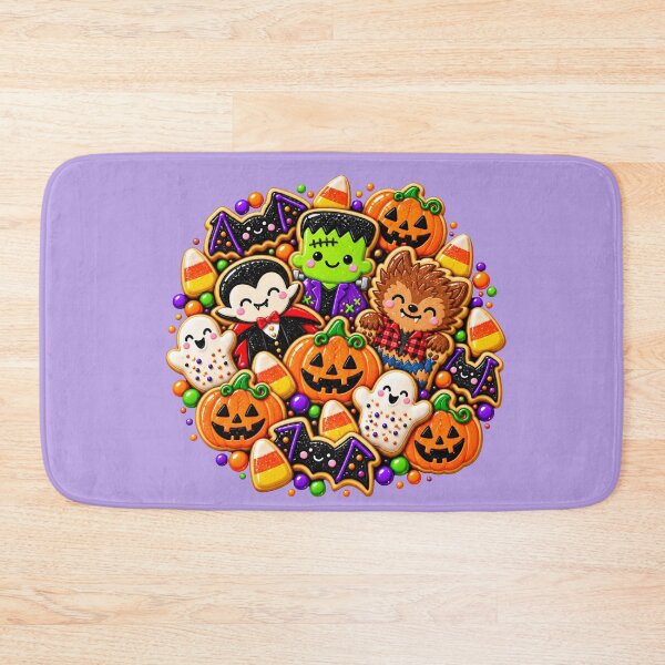 Item preview, Kawaii Halloween Sugar Cookies with Cute Frankenstein, Dracula, Wolfman, Ghosts and Pumpkins designed and sold by ALH Apparel.