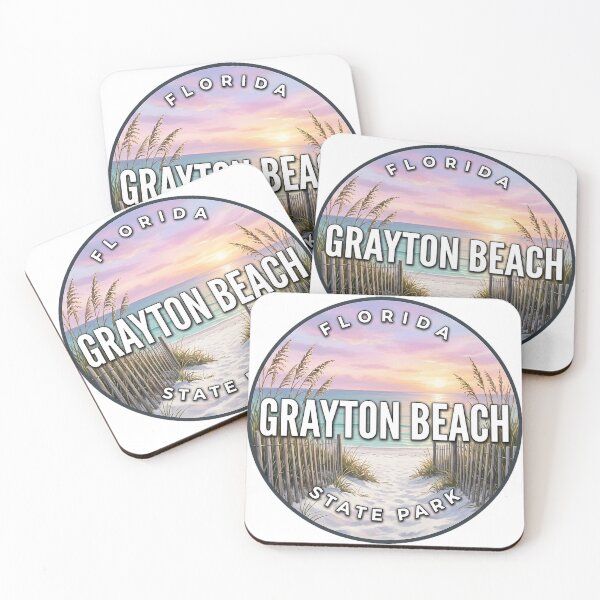 Item preview, Grayton Beach State Park Florida Pastel Sunrise Round Badge Sticker designed and sold by DetourDgn.