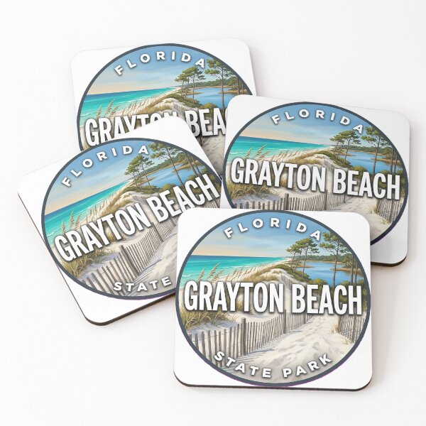 Item preview, Grayton Beach State Park Florida Dune Lake Round Badge Sticker designed and sold by DetourDgn.