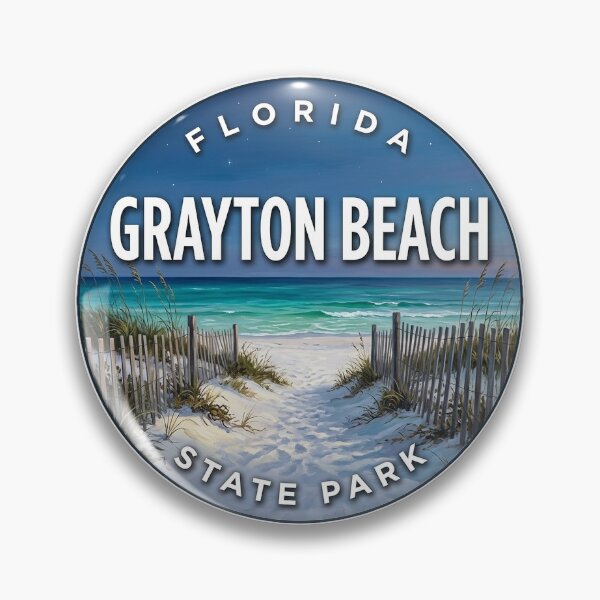 Item preview, Grayton Beach State Park Florida Blue Hour Round Badge Sticker designed and sold by DetourDgn.