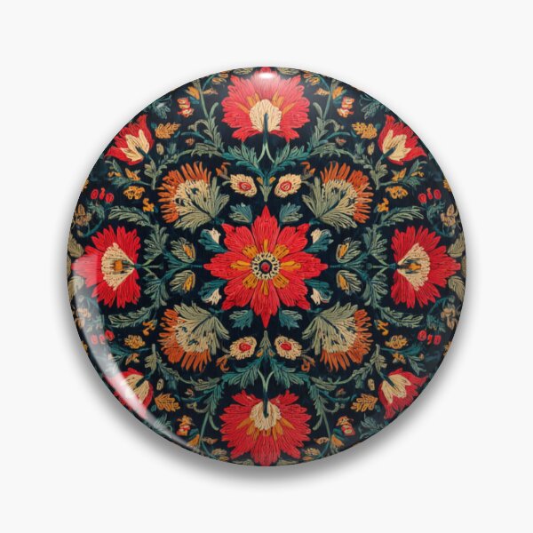 Item preview, Uzbek Suzani Floral Embroidery Pattern - Traditional Carpet Tapestry designed and sold by GrinGalore.