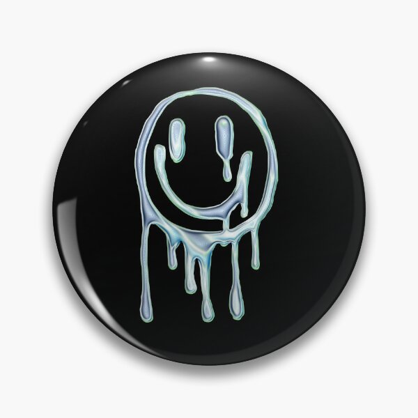 Artikelvorschau, Chrome Drip Smiley Graffiti – 3D Silver Chrome Street Art entworfen und verkauft von Tonband.