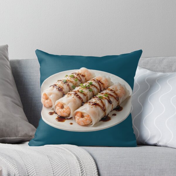 Item preview, Traditional Hong Kong Dim Sum Shrimp Rice Noodle Rolls Cheong Fun Illustration designed and sold by PetalsPaws.