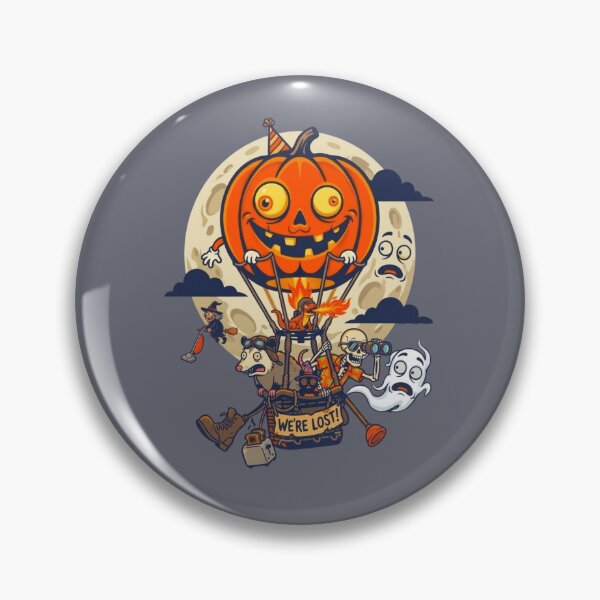 Item preview, We're Lost Funny Halloween Pumpkin Hot Air Balloon designed and sold by PalettePop..