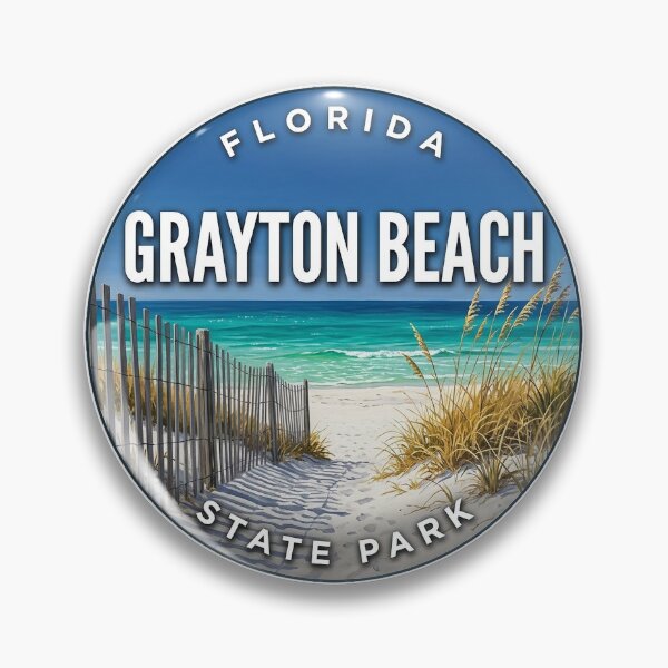 Item preview, Grayton Beach State Park Florida Autumn Dunes Round Badge Sticker designed and sold by DetourDgn.