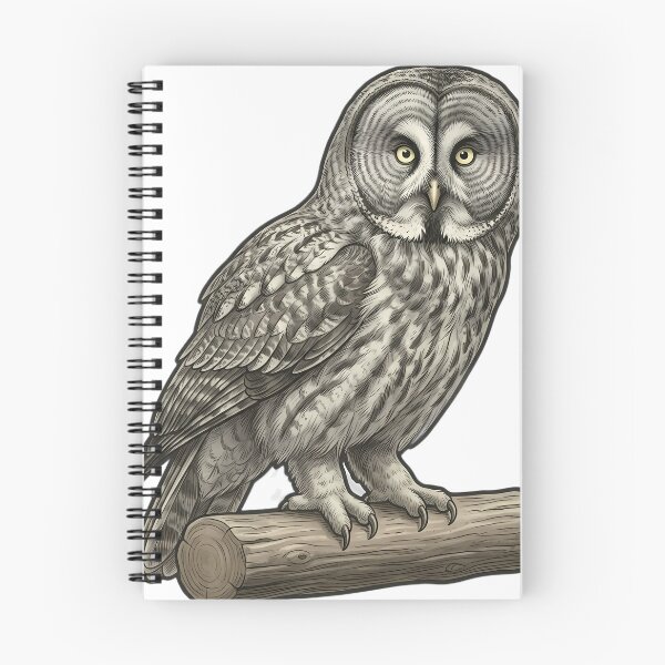 Aperçu de l'œuvre Vintage Naturalist Great Grey Owl — Antique Owl Art créée et vendue par Catch333.