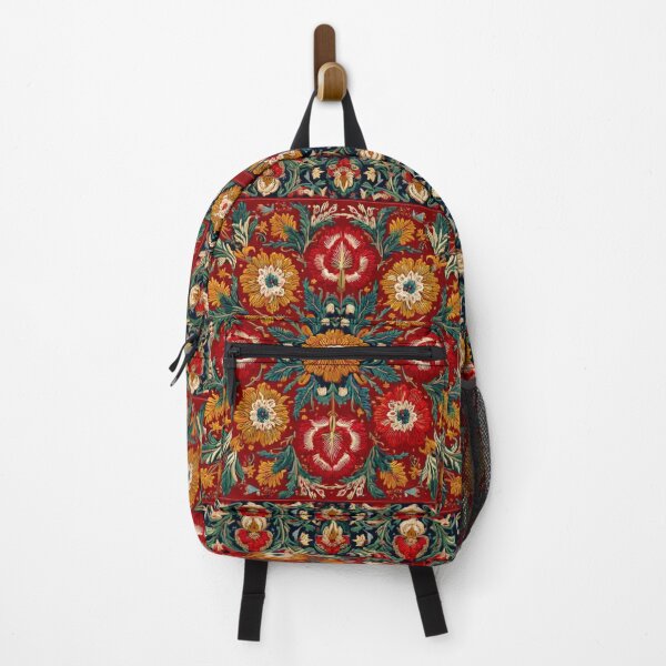 Item preview, Uzbek Crimson Floral Suzani Embroidery Pattern - Oriental Tapestry Art designed and sold by GrinGalore.