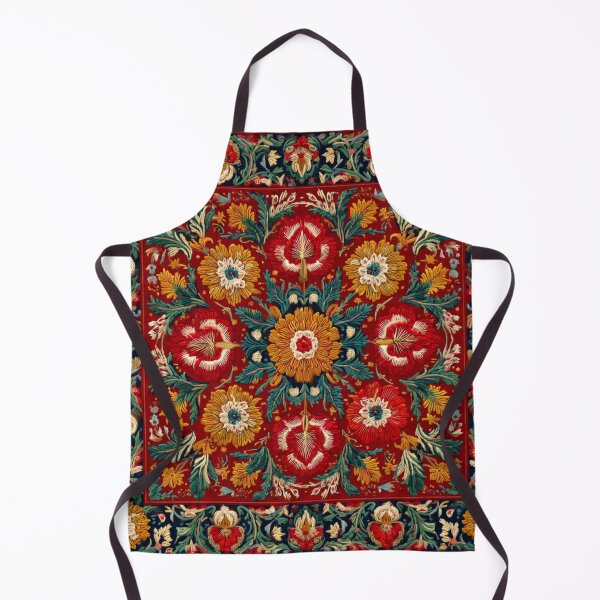 Item preview, Uzbek Crimson Floral Suzani Embroidery Pattern - Oriental Tapestry Art designed and sold by GrinGalore.