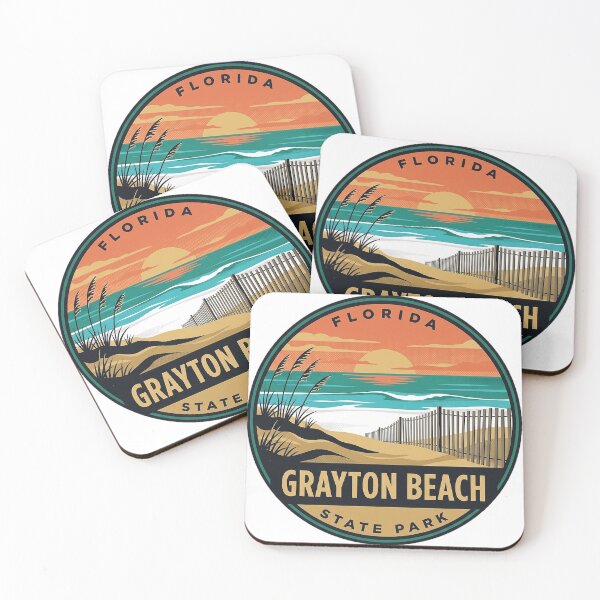 Item preview, Grayton Beach State Park Florida Retro Beach Vintage Badge Sticker designed and sold by DetourDgn.