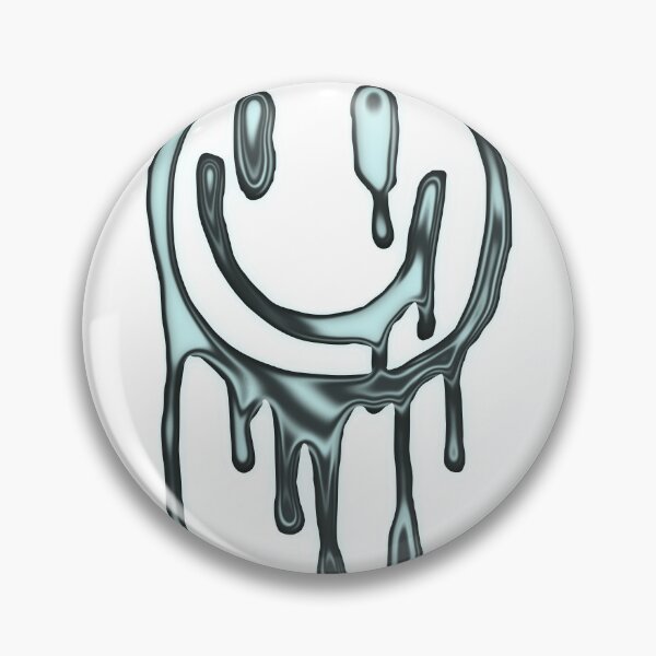 Artikelvorschau, Chrome Drip Smiley Graffiti – 3D Silver Chrome Street Art dark entworfen und verkauft von Tonband.