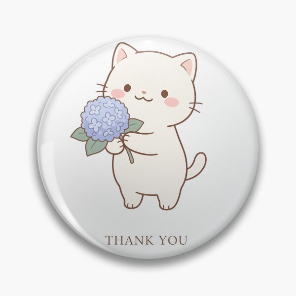 Item preview, Cute Cat Holding Flowers Thank You Gift designed and sold by Day1-TN.