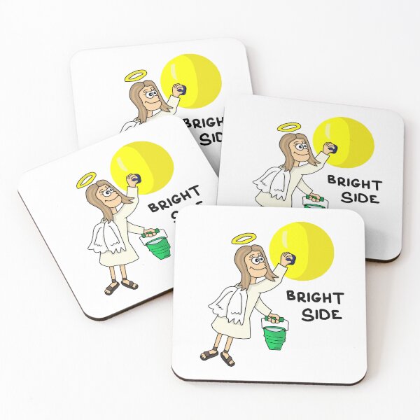 Item preview, Bright Side Sticker | Funny Angel Cleaning Sun Motivation Visual Pun designed and sold by MyxaART.