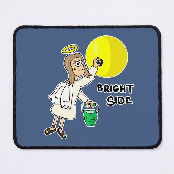 Item preview, Bright Side Sticker | Funny Angel Cleaning Sun Motivation Visual Pun designed and sold by MyxaART.