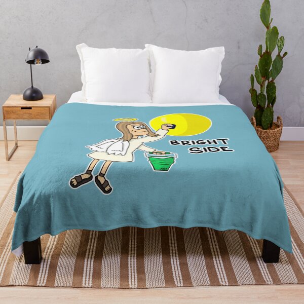 Item preview, Bright Side Sticker | Funny Angel Cleaning Sun Motivation Visual Pun designed and sold by MyxaART.