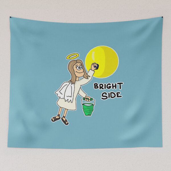Item preview, Bright Side Sticker | Funny Angel Cleaning Sun Motivation Visual Pun designed and sold by MyxaART.