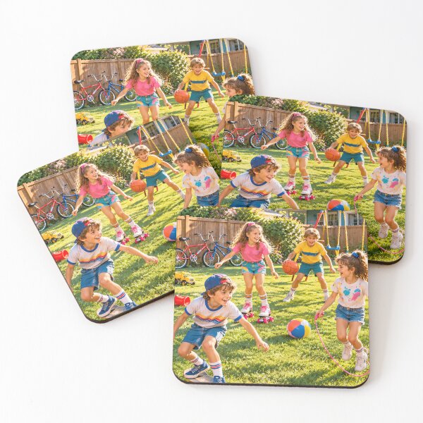 Item preview, Retro Kids Playing Backyard Summer Games designed and sold by Koalangel.