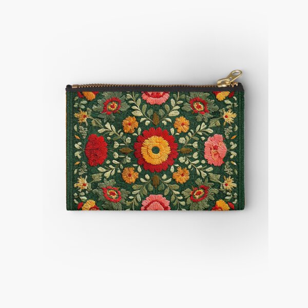 Item preview, Uzbek Emerald Green Suzani Floral Embroidery Pattern - Oriental Tapestry Art designed and sold by GrinGalore.