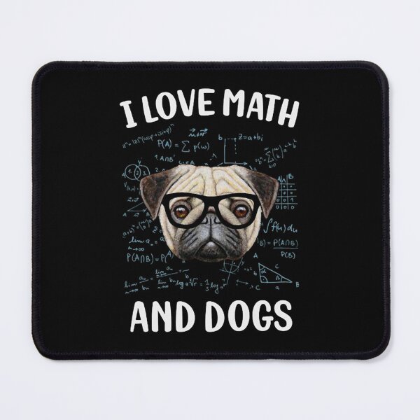 Item preview, I Love Math And Dogs Funny Pug Glasses designed and sold by HadyaNasri.
