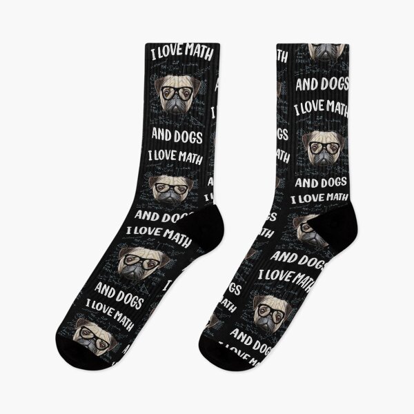 Item preview, I Love Math And Dogs Funny Pug Glasses designed and sold by HadyaNasri.