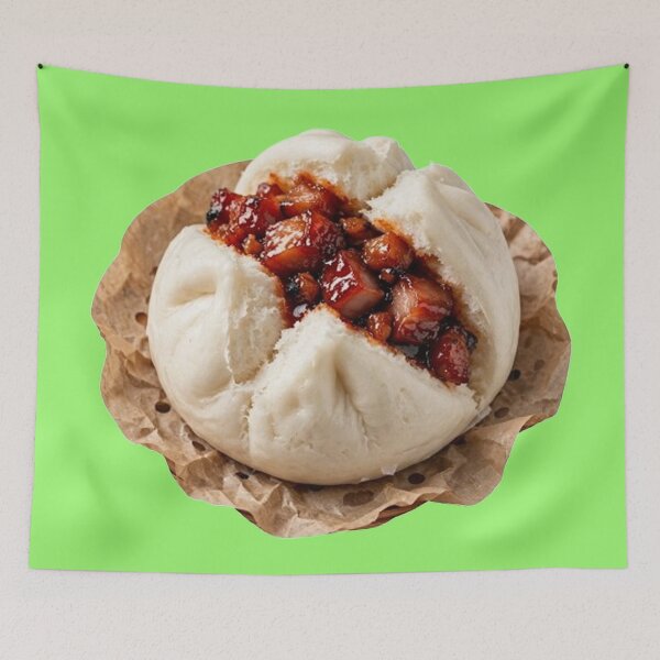 Item preview, Ilustración de un bollo de cerdo a la barbacoa Char Siu Bao tradicional de Hong Kong (Dim Sum). designed and sold by PetalsPaws.