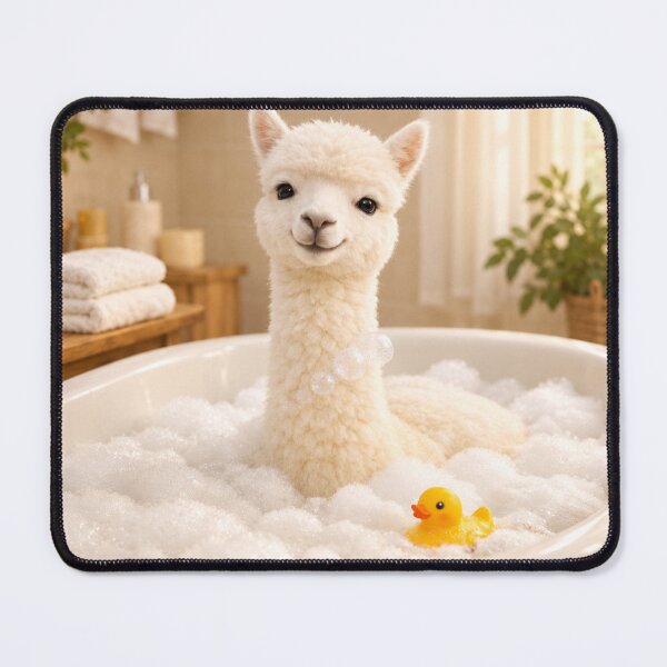 Item preview, Peaceful White Alpaca Bubble Bath designed and sold by Sillytoe.