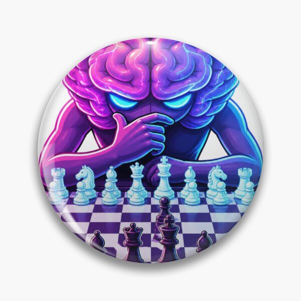 Item preview, Neon Brain Strategy Chess Master Vaporwave Sticker designed and sold by Gulele7.
