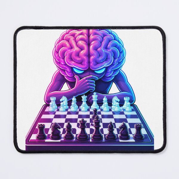 Item preview, Neon Brain Strategy Chess Master Vaporwave Sticker designed and sold by Gulele7.