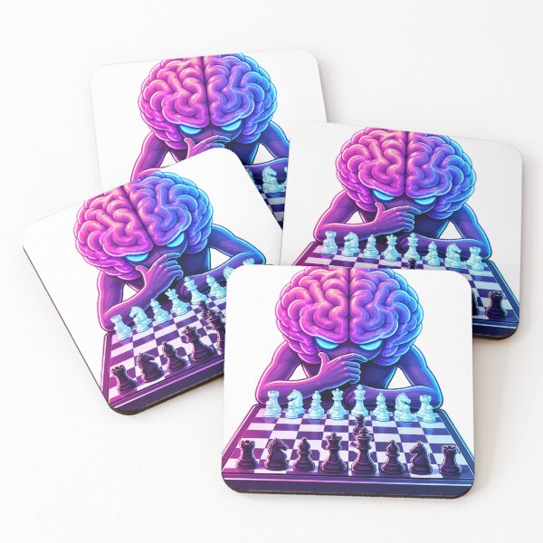 Item preview, Neon Brain Strategy Chess Master Vaporwave Sticker designed and sold by Gulele7.