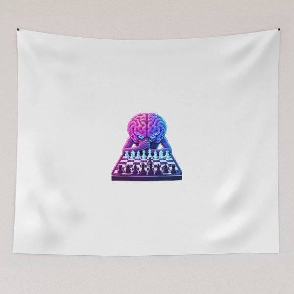 Item preview, Neon Brain Strategy Chess Master Vaporwave Sticker designed and sold by Gulele7.
