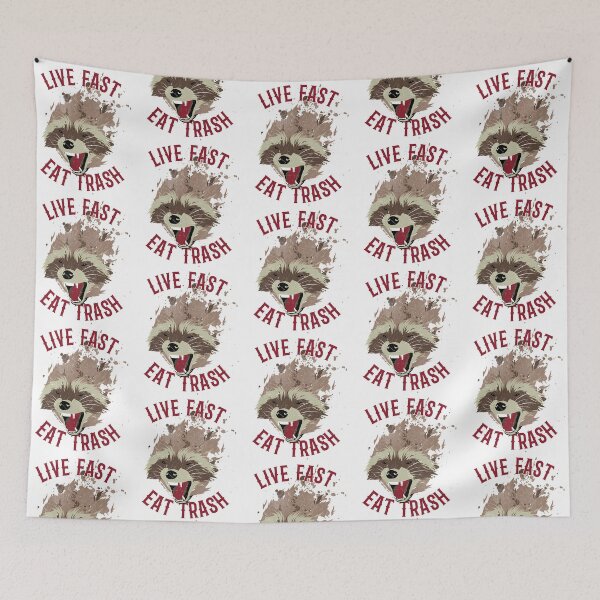 Item preview, Live Fast Eat Trash Angry Raccoon Face Textured designed and sold by opefultinen.