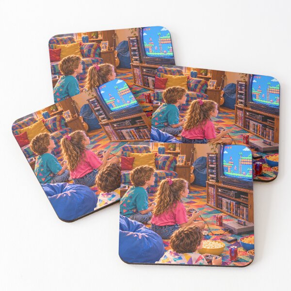 Item preview, Retro Kids Gaming Night Living Room Illustration designed and sold by Koalangel.