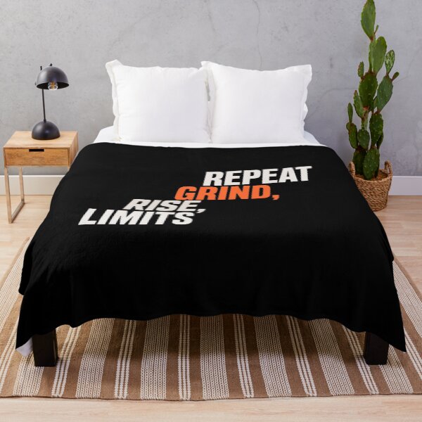 Item preview, Repeat Grind Rise Limits – High Energy Gym Workout Motivational Typography Design designed and sold by Vibe-Vary.