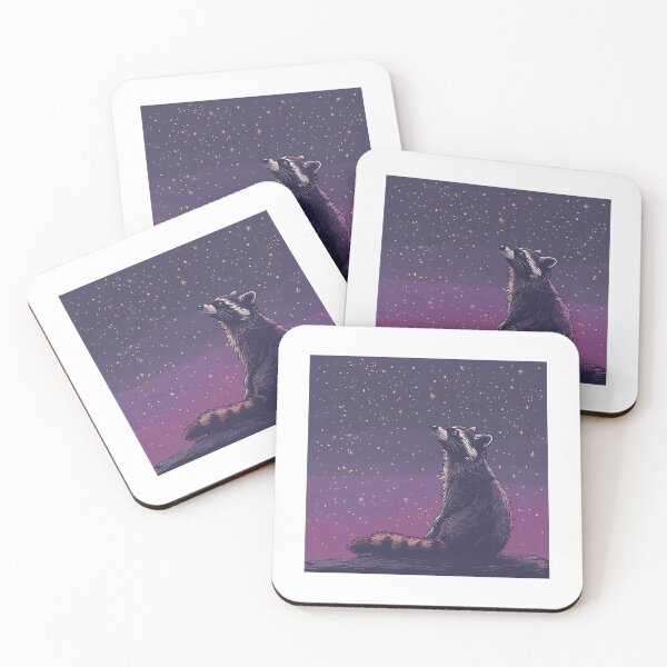 Item preview, Raccoon Under Purple Stars designed and sold by opefultinen.