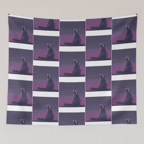 Item preview, Raccoon Under Purple Stars designed and sold by opefultinen.