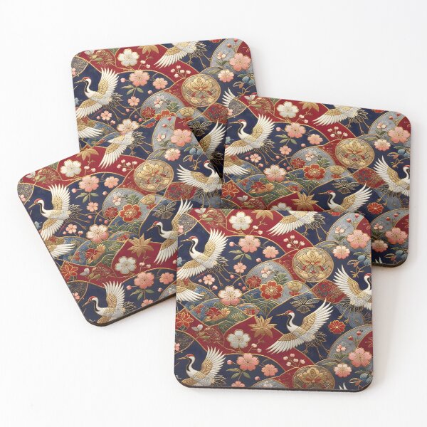 Item preview, Japanese Crane Blossom Pattern designed and sold by Sybille-Yates.