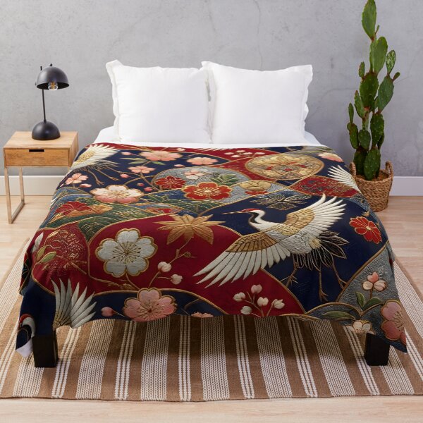 Item preview, Japanese Crane Blossom Pattern designed and sold by Sybille-Yates.