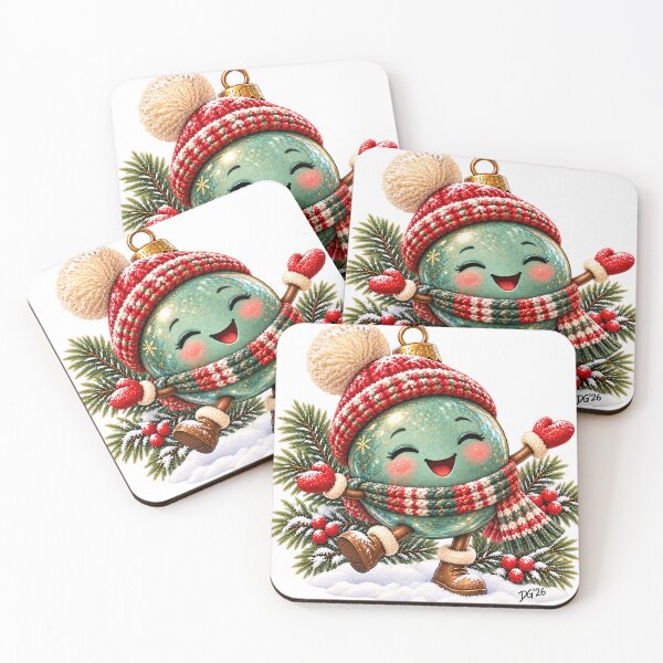 Item preview, Green Christmas Bauble - Jolly Christmas Winter Dance designed and sold by DoreenGehrkeArt.