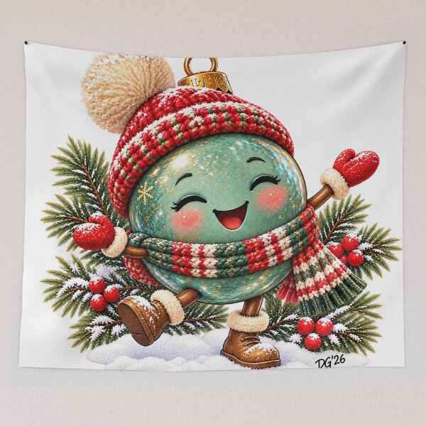 Item preview, Green Christmas Bauble - Jolly Christmas Winter Dance designed and sold by DoreenGehrkeArt.