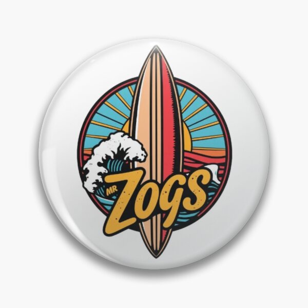 Artikelvorschau, Mr Zogs Rund-Retro-Surfbrett und Welle | Vintage-Surf-Emblem entworfen und verkauft von MystiColo.