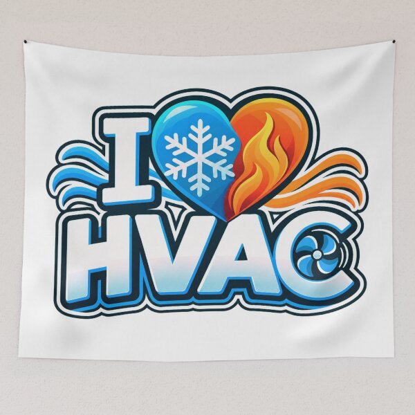Item preview, I Love HVAC Heating and Cooling Technician Design designed and sold by RDproject.