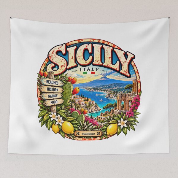 Item preview, Sicilia, Italia – Volcán Etna, Mar Mediterráneo y Dolce Vita designed and sold by Wandervogel123.