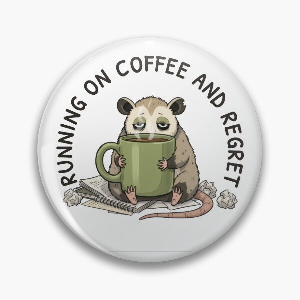Item preview, Running on Coffee and Regret – University Student Humor designed and sold by ChernotytskaArt.