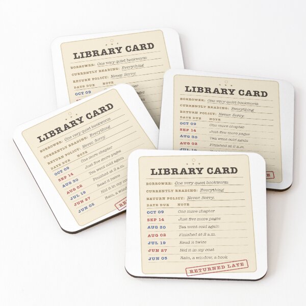 Item preview, Quiet Bookworm Vintage Library Card designed and sold by thetechnopath.