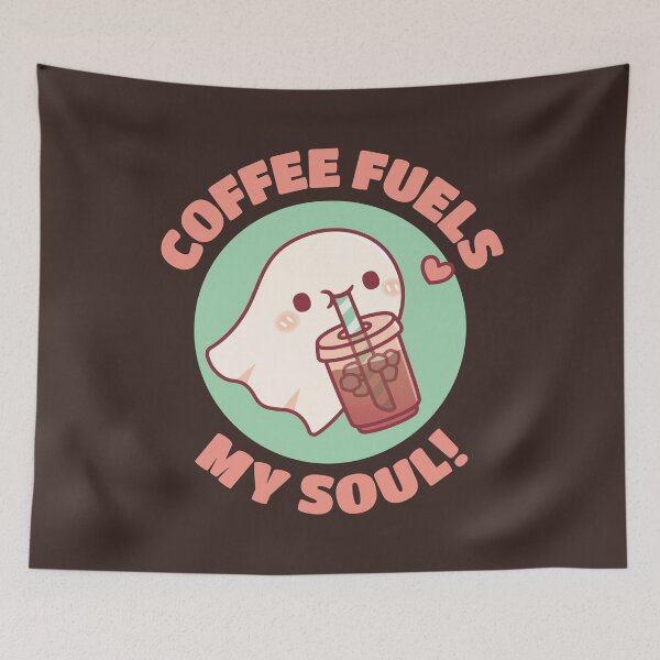 Item preview, Coffee Fuels My Soul Cute Ghost Loves Iced Coffee designed and sold by rustydoodle.