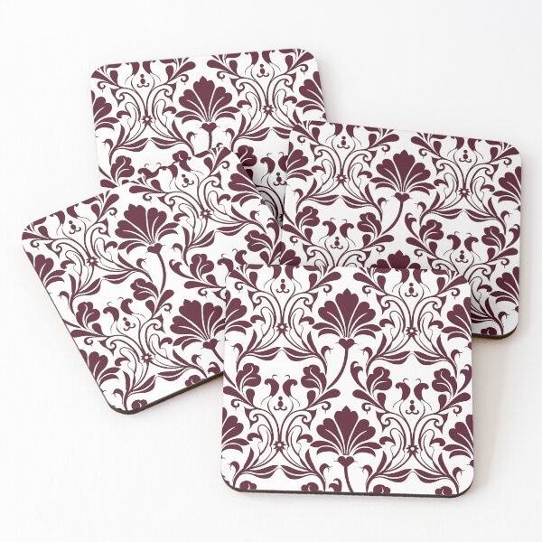 Item preview, Vintage Damask Floral Deep Burgundy Seamless Pattern Art designed and sold by ​Jyoti Digital Artist.