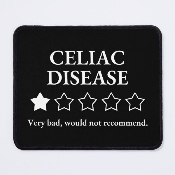Item preview, Celiac Disease Very Bad Would Not Recommend White Font Vintage Grunge Meme designed and sold by kristy1003.
