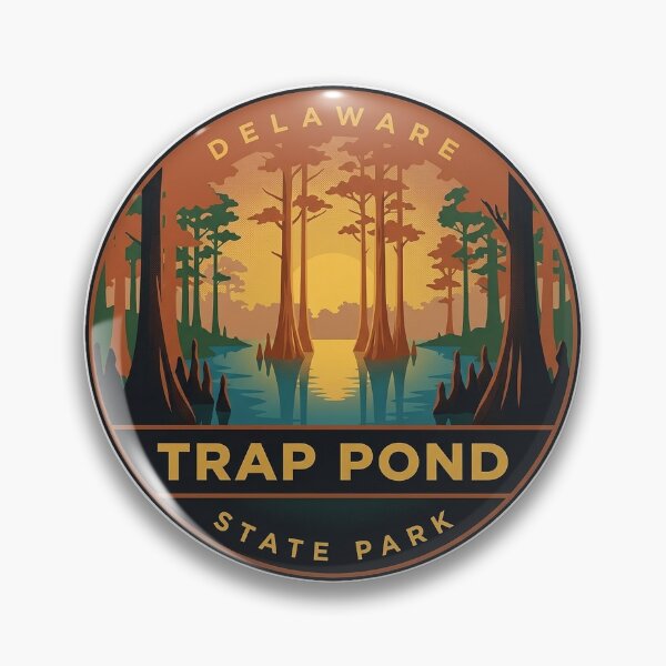 Item preview, Trap Pond State Park Delaware Retro Cypress Vintage Badge Sticker designed and sold by DetourDgn.