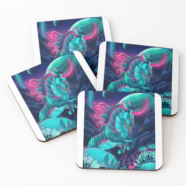 Item preview, Neon Space Unicorn in Alien Landscape designed and sold by lcnsdjstrtrystd.