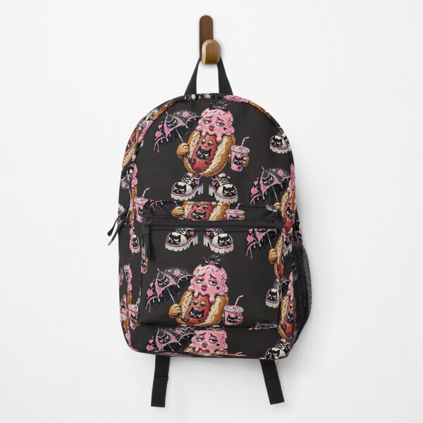 Item preview, Cute Goth Hot Dog with Pink Ice Cream and Black Cats designed and sold by LujziWorld.