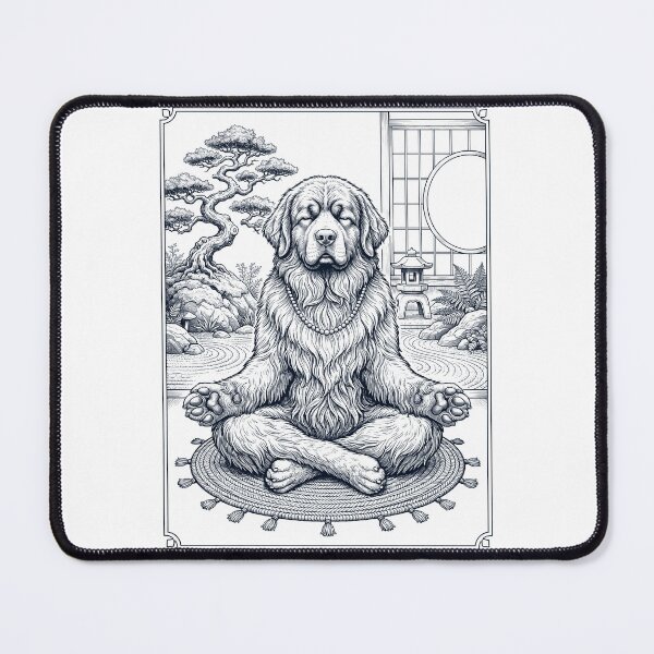 Item preview, Vintage Newfoundland Yoga Poses Funny Meditation Dog Mom Lover designed and sold by dian-rody-crest.